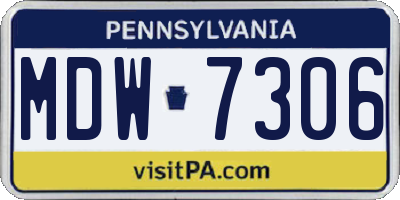 PA license plate MDW7306