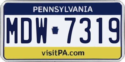 PA license plate MDW7319
