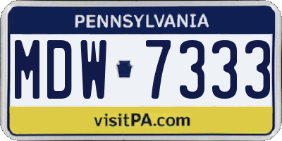 PA license plate MDW7333