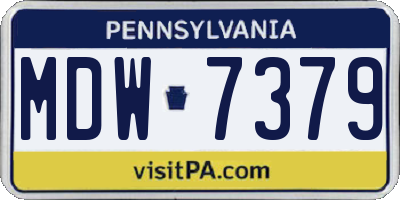 PA license plate MDW7379