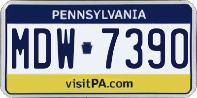 PA license plate MDW7390
