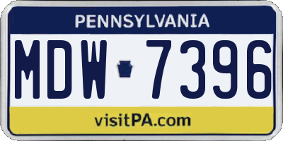 PA license plate MDW7396