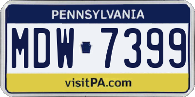 PA license plate MDW7399