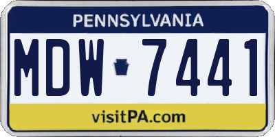 PA license plate MDW7441