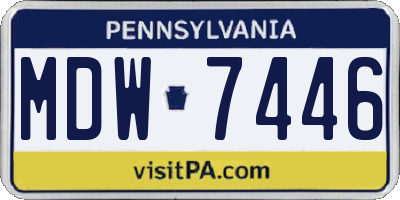 PA license plate MDW7446