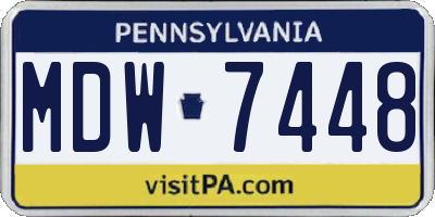 PA license plate MDW7448