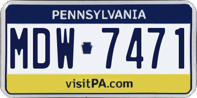 PA license plate MDW7471