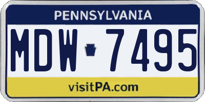 PA license plate MDW7495