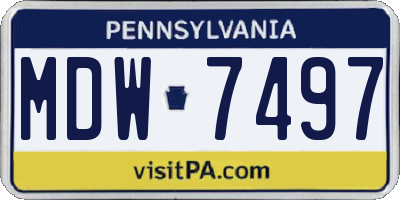 PA license plate MDW7497