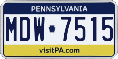 PA license plate MDW7515