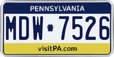 PA license plate MDW7526