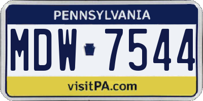 PA license plate MDW7544