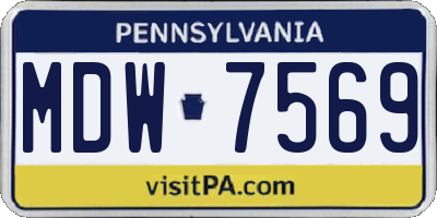 PA license plate MDW7569