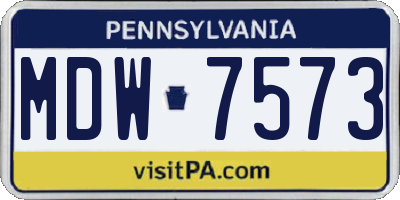 PA license plate MDW7573