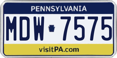 PA license plate MDW7575
