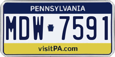 PA license plate MDW7591
