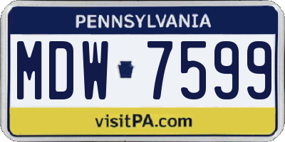 PA license plate MDW7599