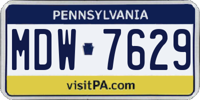 PA license plate MDW7629