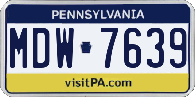 PA license plate MDW7639