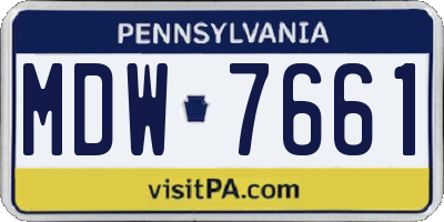 PA license plate MDW7661