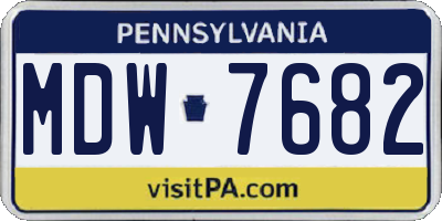 PA license plate MDW7682