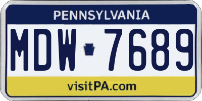 PA license plate MDW7689