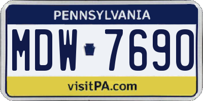 PA license plate MDW7690