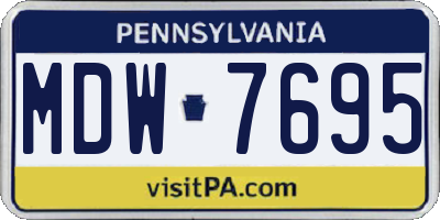 PA license plate MDW7695