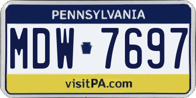 PA license plate MDW7697