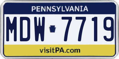 PA license plate MDW7719