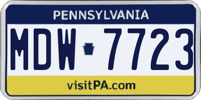 PA license plate MDW7723