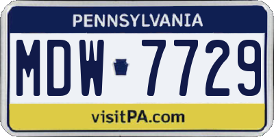 PA license plate MDW7729