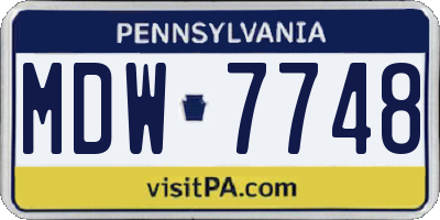 PA license plate MDW7748