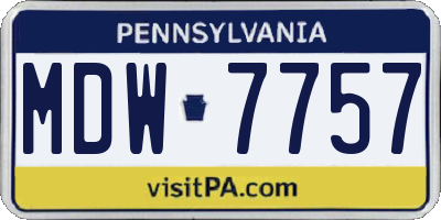 PA license plate MDW7757
