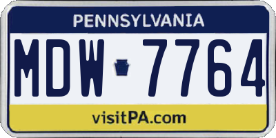 PA license plate MDW7764
