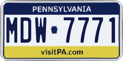 PA license plate MDW7771