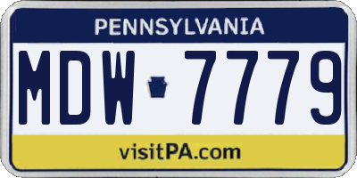 PA license plate MDW7779