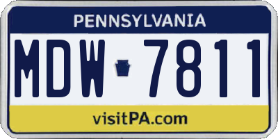 PA license plate MDW7811