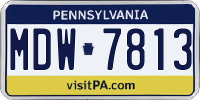 PA license plate MDW7813