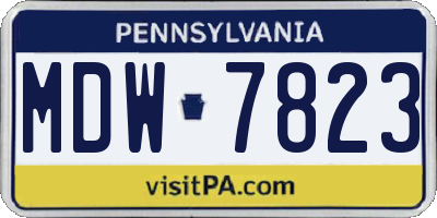 PA license plate MDW7823