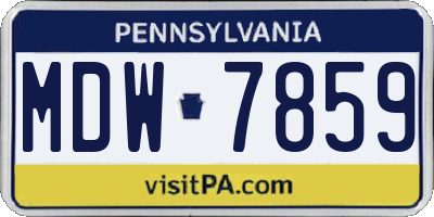PA license plate MDW7859