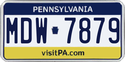 PA license plate MDW7879
