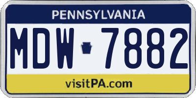 PA license plate MDW7882
