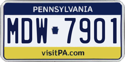 PA license plate MDW7901