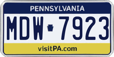 PA license plate MDW7923