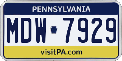 PA license plate MDW7929