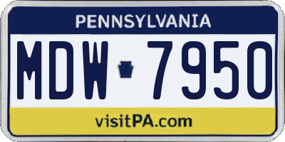 PA license plate MDW7950