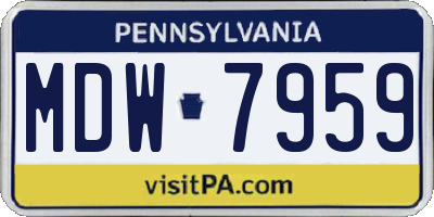PA license plate MDW7959