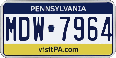 PA license plate MDW7964