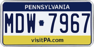 PA license plate MDW7967